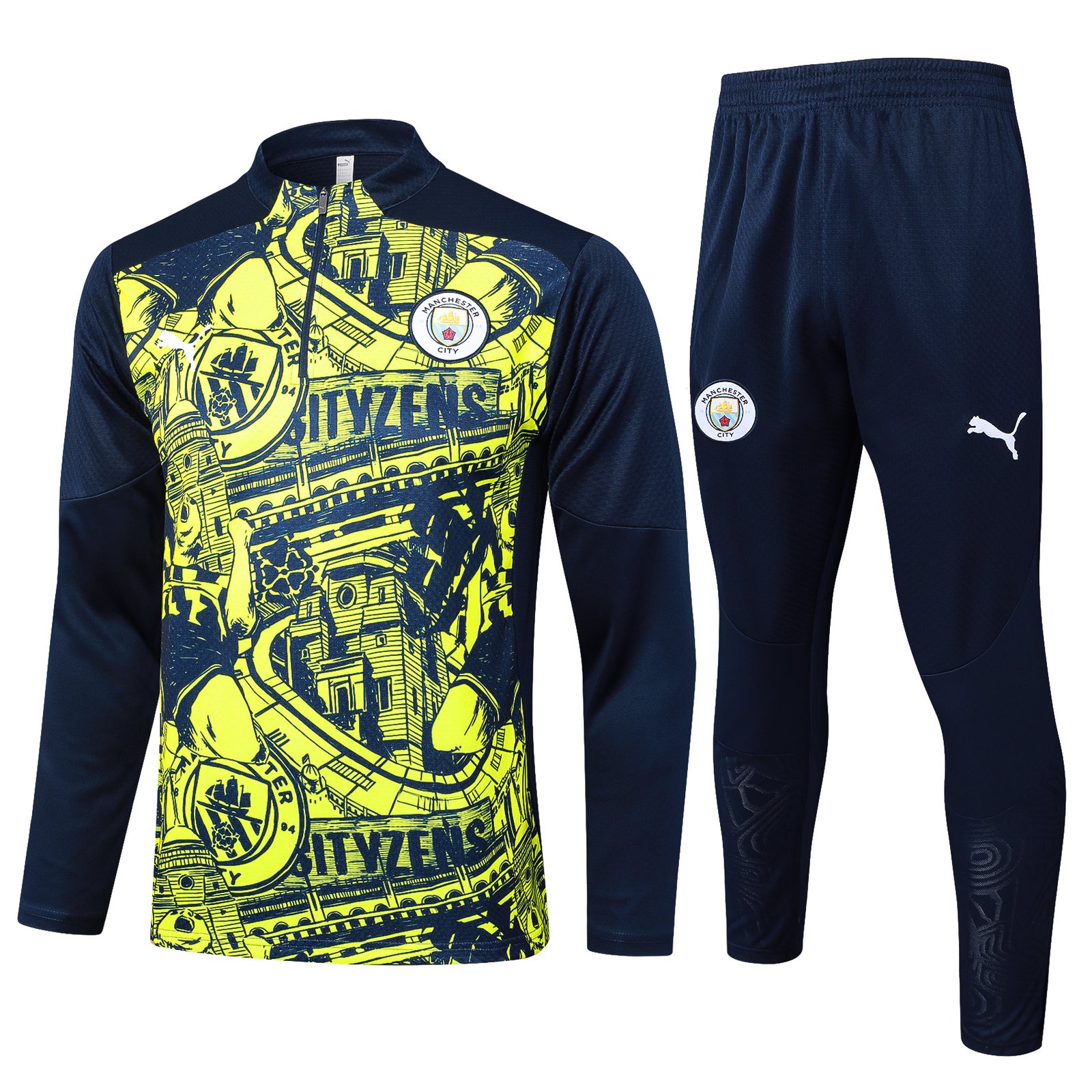 2425半拉曼城荧光绿喷墨大小.jpg Manchester city Training suit2024/2025 - Image 1