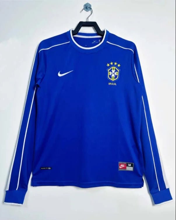06372b4d5b9203304b903de982bb4f15_1.jpg 1998 Retro Brazil Away Jersey Long Sleeve - Image 1