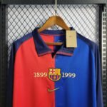 1999-2000 Retro Barcelona 100th Anniversary Home Jersey Long Sleeve - Image 3