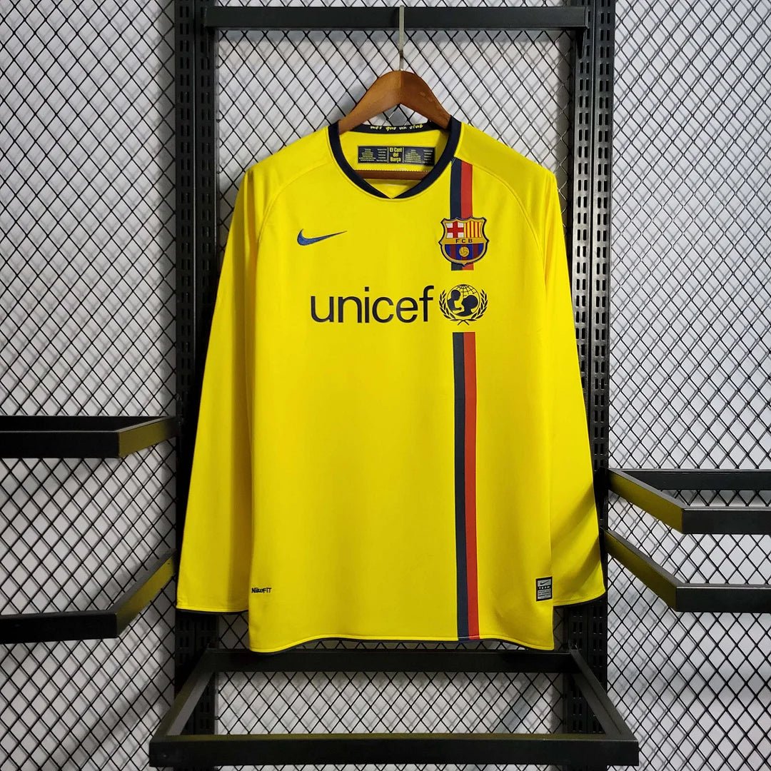 32ca46f54926088412cc491a71df1e74.jpg 2008-2009 Retro Barcelona Away Jersey Long Sleeve - Image 1