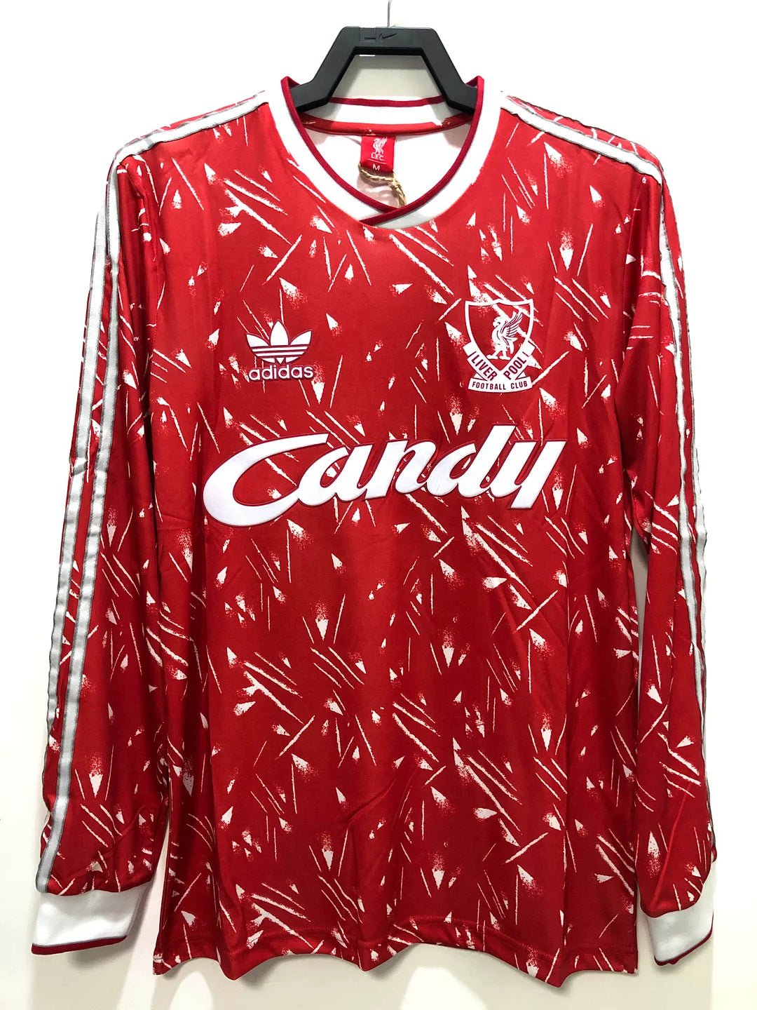 33655c30c53cf595158fbbb2d3482aa7.jpg 1989-1991 Retro Liverpool Home Jersey Long Sleeve - Image 1