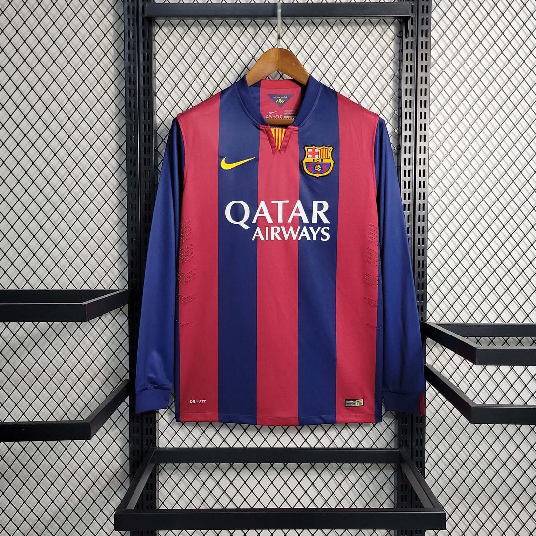 4f04a272eb741e44e37df7bdde000ecf.jpg 2014-2015 Retro Barcelona Home Jersey Long sleeve - Image 1