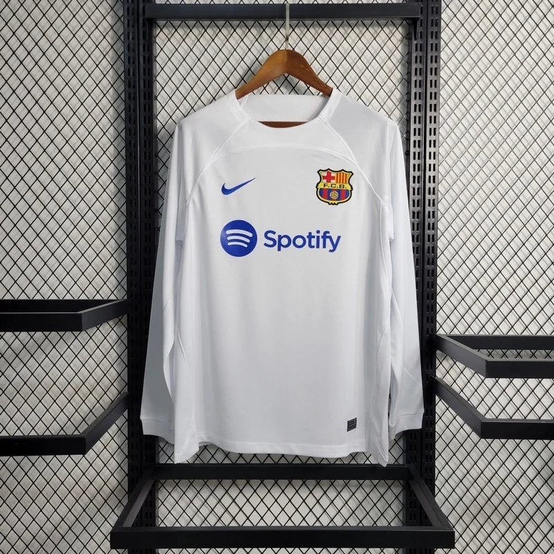 7d3abdb08e284bd7a165022a29e87959.jpg 2023/2024 Barcelona Away Jersey Long Sleeve - Image 1