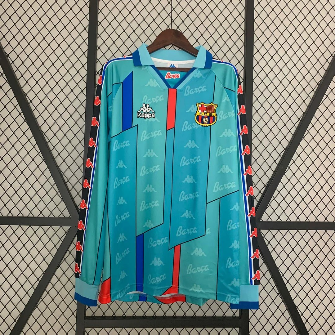 ea8e665265e5bcab81aeb329039c5888.jpg 1995-1997 Retro Barcelona Away Jersey Long Sleeve - Image 1