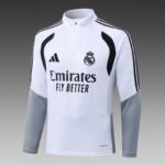 2026/2027 Real Madrid Half-Pull Training Suit White Football Shirt 1:1 Thai Quality Set - Image 3