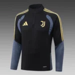 2026/2027 Juventus Half-Pull Training Suit Black Football Shirt 1:1 Thai Quality Set - Image 3